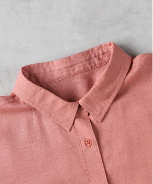 Right-on(ライトオン)の「【HONEYSUCKLE ROSE】リネン混半袖シャツ(シャツ/ブラウス・レディース・ブラック/オレンジ/ベージュ・M/L)」の10枚目の写真