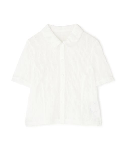 NATURAL BEAUTY BASIC（ナチュラルビューティーベーシック）の「◇クロップドレースシャツ（シャツ/ブラウス・レディース・ブラック/オフホワイト・SMALL/MEDIUM）」の16枚目の写真