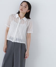 NATURAL BEAUTY BASIC | ◇クロップドレースシャツ(シャツ/ブラウス)