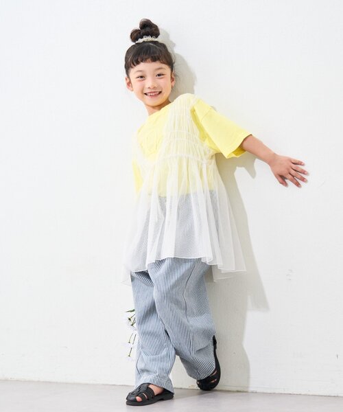 CIAOPANIC TYPY(チャオパニックティピー)の「【WEB限定】【KIDS】シャーリングチュール2WAYワンピース(ワンピース・キッズ・ホワイト/ブラック・XX-LARGE/MEDIUM/X-LARGE)」の19枚目の写真