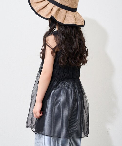 CIAOPANIC TYPY(チャオパニックティピー)の「【WEB限定】【KIDS】シャーリングチュール2WAYワンピース(ワンピース・キッズ・ホワイト/ブラック・XX-LARGE/MEDIUM/X-LARGE)」の14枚目の写真