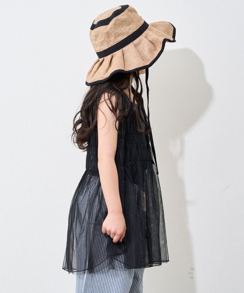 CIAOPANIC TYPY(チャオパニックティピー)の「【WEB限定】【KIDS】シャーリングチュール2WAYワンピース(ワンピース・キッズ・ホワイト/ブラック・XX-LARGE/MEDIUM/X-LARGE)」の13枚目の写真