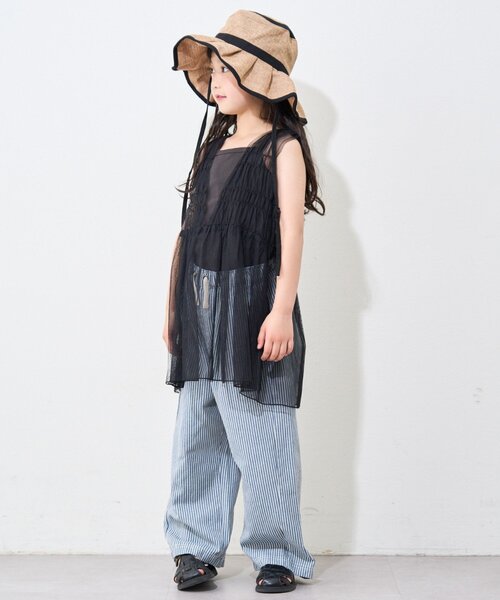 CIAOPANIC TYPY(チャオパニックティピー)の「【WEB限定】【KIDS】シャーリングチュール2WAYワンピース(ワンピース・キッズ・ホワイト/ブラック・XX-LARGE/MEDIUM/X-LARGE)」の10枚目の写真