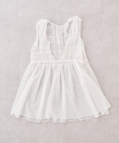CIAOPANIC TYPY(チャオパニックティピー)の「【WEB限定】【KIDS】シャーリングチュール2WAYワンピース(ワンピース・キッズ・ホワイト/ブラック・XX-LARGE/MEDIUM/X-LARGE)」の7枚目の写真