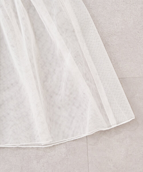 CIAOPANIC TYPY(チャオパニックティピー)の「【WEB限定】【KIDS】シャーリングチュール2WAYワンピース(ワンピース・キッズ・ホワイト/ブラック・XX-LARGE/MEDIUM/X-LARGE)」の3枚目の写真