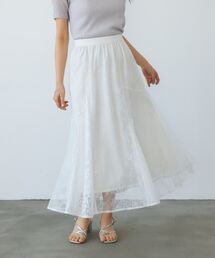 STRATA（エストラータ）の「ミックスレースアシメギャザースカート 【低身長・小柄女性】（スカート）」