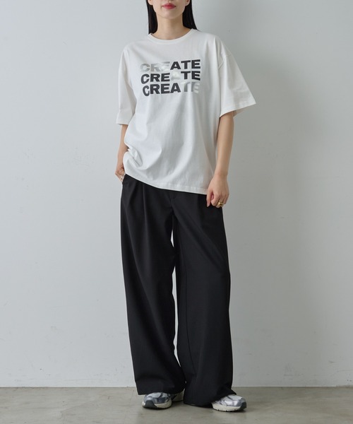 COLONY 2139(コロニートゥーワンスリーナイン)の「箔プリントロゴTシャツ(Tシャツ/カットソー・メンズ・ホワイト/ブラック・MEDIUM/LARGE)」の21枚目の写真