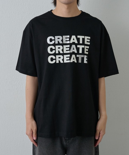 COLONY 2139(コロニートゥーワンスリーナイン)の「箔プリントロゴTシャツ(Tシャツ/カットソー・メンズ・ホワイト/ブラック・MEDIUM/LARGE)」の7枚目の写真