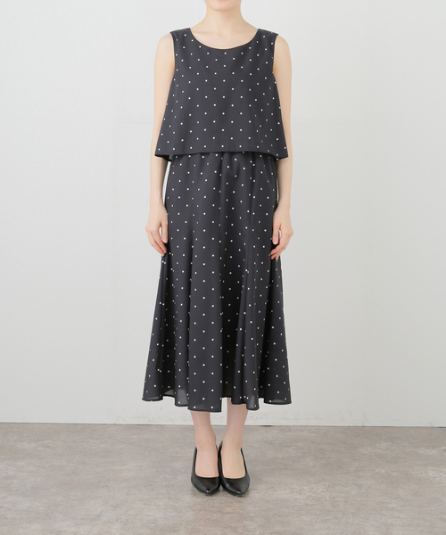 ★美品La TOTALITE  ラトータリテ　5WAYタフタ*チュールワンピース フェザーキャミ付きカットワンピース（ワンピース）｜La