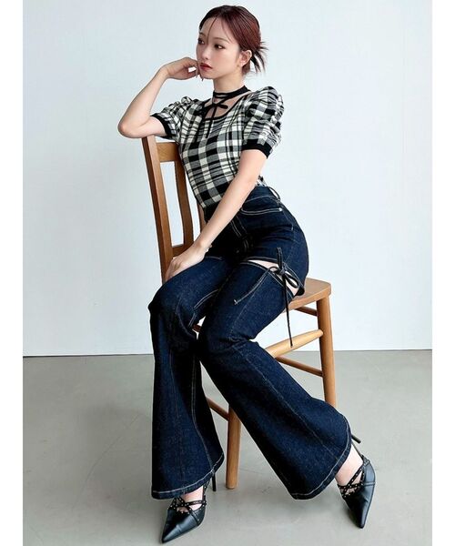 RESEXXY（リゼクシー）の「チョーカーデザインニットトップス（ニット/セーター・レディース・ブラック/ベージュ/その他1/レッド・FREE）」の8枚目の写真