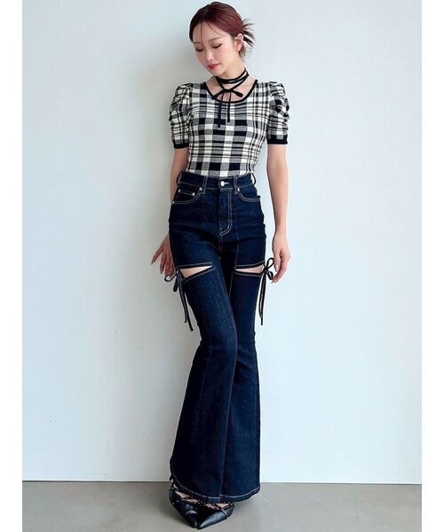 RESEXXY（リゼクシー）の「チョーカーデザインニットトップス（ニット/セーター・レディース・ブラック/ベージュ/その他1/レッド・FREE）」の9枚目の写真