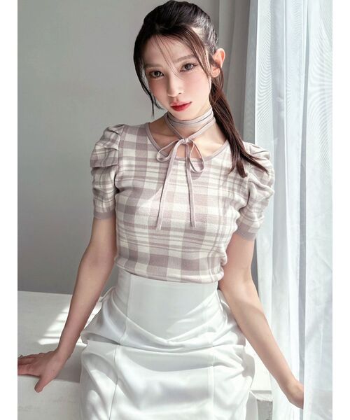 RESEXXY（リゼクシー）の「チョーカーデザインニットトップス（ニット/セーター・レディース・ブラック/ベージュ/その他1/レッド・FREE）」の10枚目の写真