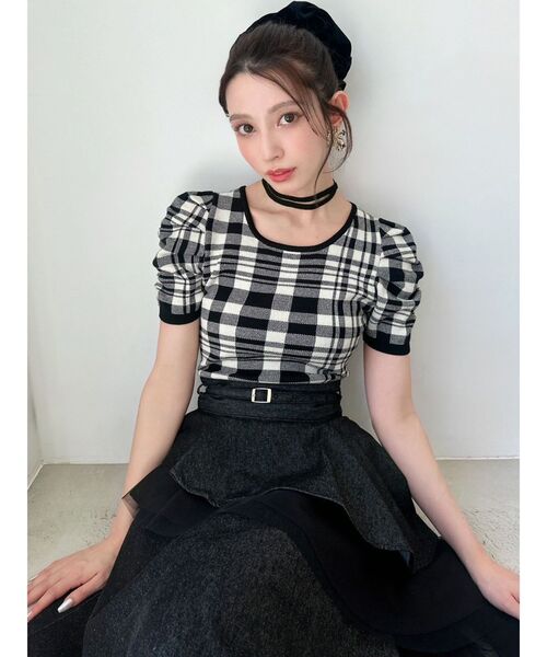 ニット セーター 半袖チョーカー Reurie' ニット セーター 半袖チョーカーニット／half sleeve