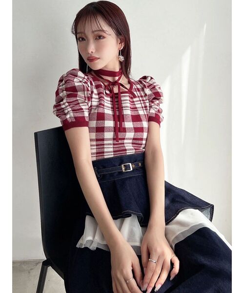 RESEXXY（リゼクシー）の「チョーカーデザインニットトップス（ニット/セーター・レディース・ブラック/ベージュ/その他1/レッド・FREE）」の20枚目の写真