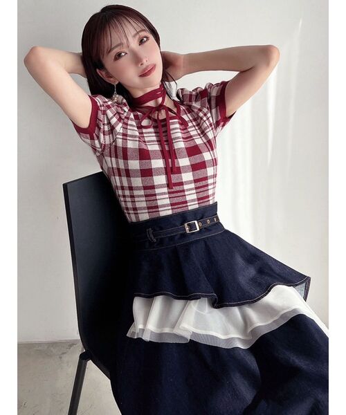 RESEXXY（リゼクシー）の「チョーカーデザインニットトップス（ニット/セーター・レディース・ブラック/ベージュ/その他1/レッド・FREE）」の21枚目の写真