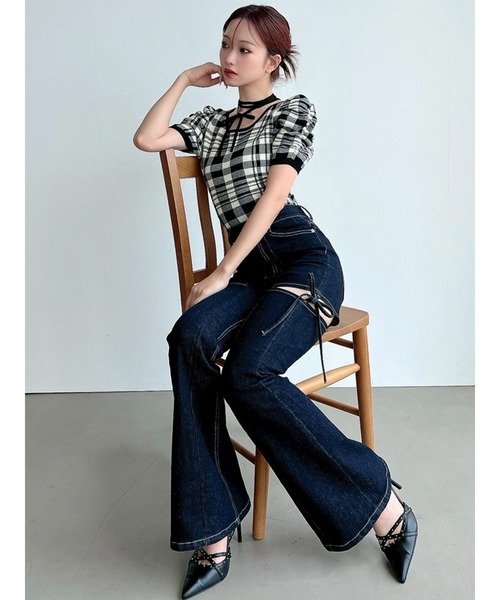 RESEXXY（リゼクシー）の「チョーカーデザインニットトップス（ニット/セーター・レディース・ブラック/ベージュ/その他1/レッド・FREE）」の8枚目の写真