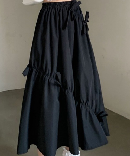 Per sist ence(パーシエンス)の「リボンフレアスカート(スカート・レディース・ホワイト/ブラック・ONE SIZE)」の16枚目の写真
