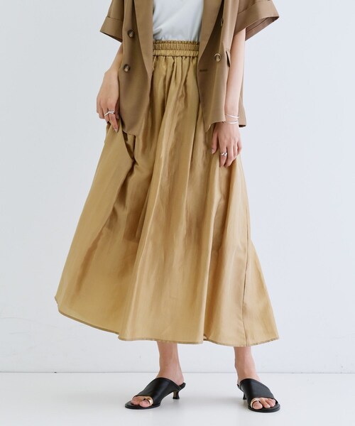 GALLEST(ギャレスト)の「シアーマキシスカート(スカート・レディース・ブラック/オフホワイト/こしょう色系・40/36/38)」の3枚目の写真