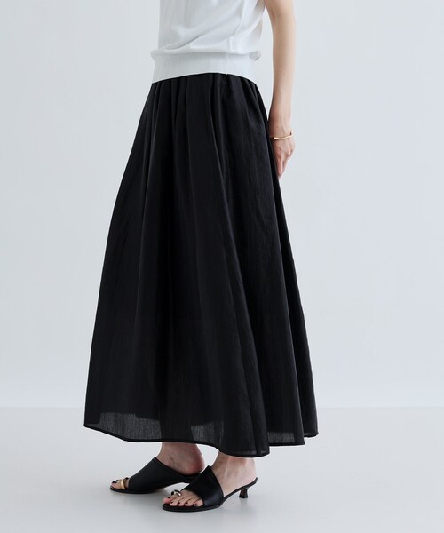 GALLEST(ギャレスト)の「シアーマキシスカート(スカート・レディース・ブラック/オフホワイト/こしょう色系・40/36/38)」の11枚目の写真