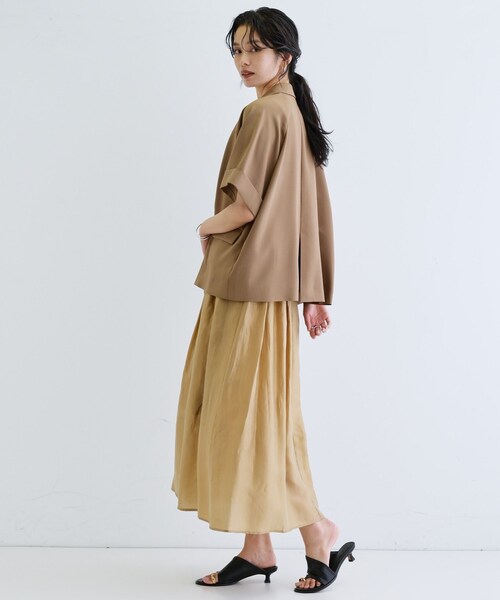 GALLEST(ギャレスト)の「シアーマキシスカート(スカート・レディース・ブラック/オフホワイト/こしょう色系・40/36/38)」の12枚目の写真