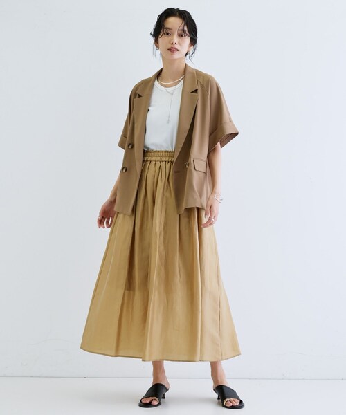 GALLEST(ギャレスト)の「シアーマキシスカート(スカート・レディース・ブラック/オフホワイト/こしょう色系・40/36/38)」の13枚目の写真