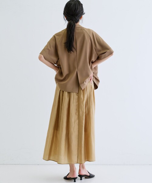 GALLEST(ギャレスト)の「シアーマキシスカート(スカート・レディース・ブラック/オフホワイト/こしょう色系・40/36/38)」の14枚目の写真