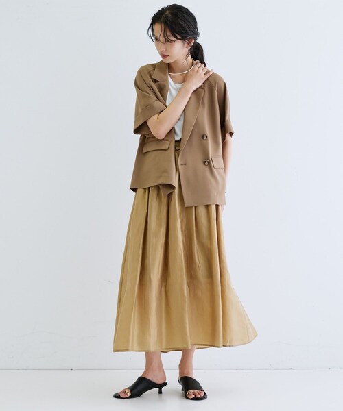 GALLEST(ギャレスト)の「シアーマキシスカート(スカート・レディース・ブラック/オフホワイト/こしょう色系・40/36/38)」の15枚目の写真