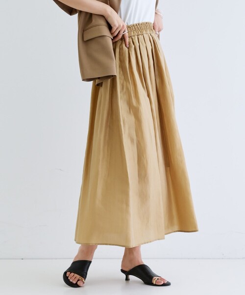 GALLEST(ギャレスト)の「シアーマキシスカート(スカート・レディース・ブラック/オフホワイト/こしょう色系・40/36/38)」の16枚目の写真