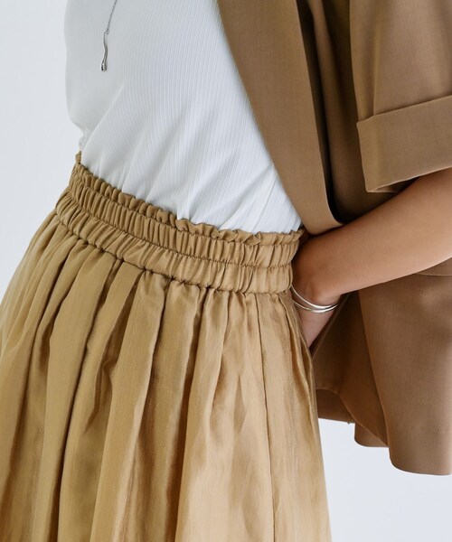 GALLEST(ギャレスト)の「シアーマキシスカート(スカート・レディース・ブラック/オフホワイト/こしょう色系・40/36/38)」の18枚目の写真