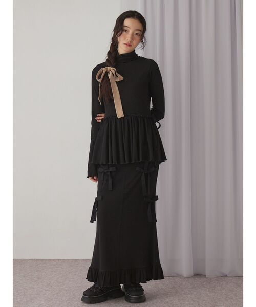 ribbon ribbonリブロングスカート（スカート）｜merry jenny（メリー