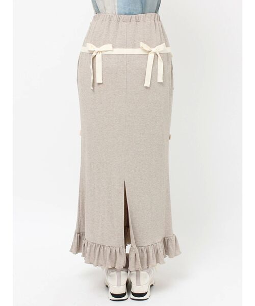 merry jenny（メリージェニー）の「ribbon ribbonリブロングスカート（スカート・レディース・アイボリー/モカ/ブラック・FREE）」の18枚目の写真