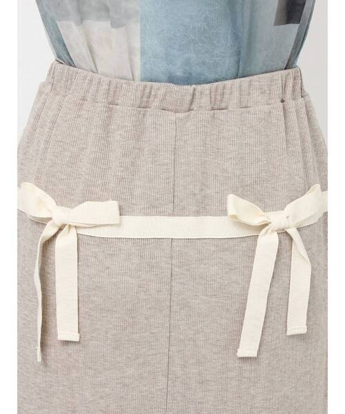 merry jenny（メリージェニー）の「ribbon ribbonリブロングスカート（スカート・レディース・アイボリー/モカ/ブラック・FREE）」の19枚目の写真