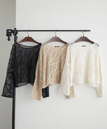 Remind me and forever | メッシュコード刺繍プルオーバー(Tシャツ/カットソー)