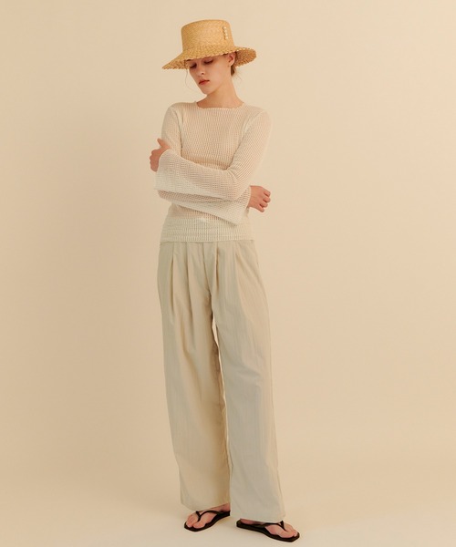 kiehtova（キエトヴァ）の「【kiehtova】AIRY WIDE PANTS/エアリー ワイド パンツ KTWR33 ※（その他パンツ・レディース・チャコールグレー/ライトグレー・M/L）」の4枚目の写真