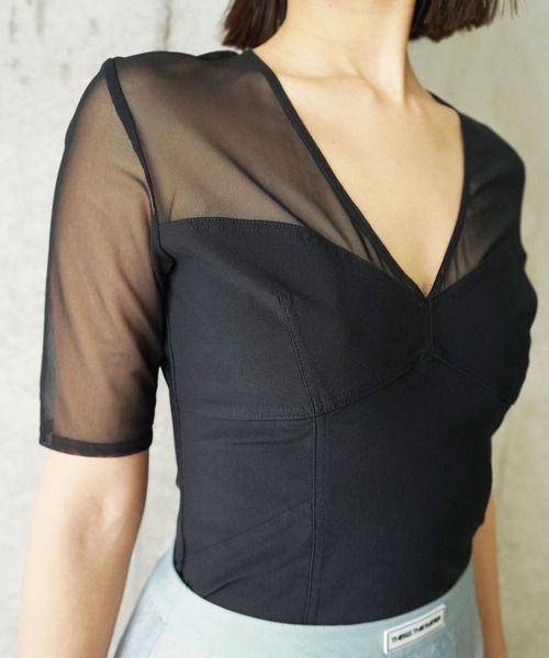 トップス HIGH TENSION JERSEY CORSET TOP HIGH TENSION JERSEY CORSET TOPS / ハイテンションジャージ