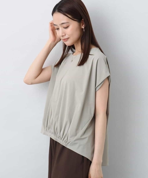 MK MICHEL  / エムケーミッシェルクラン フレンチスリーブジャージーカットソー/接触冷感/速乾/洗える フレンチスリーブジャージーカットソー/接触冷感/速乾/洗える（T