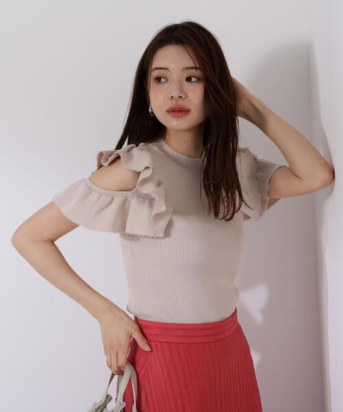 PROPORTION BODY DRESSING（プロポーションボディドレッシング）の「デザインスリーブニット / 1215270701（ニット/セーター・レディース・ベージュ/ピンク・FREE）」の6枚目の写真