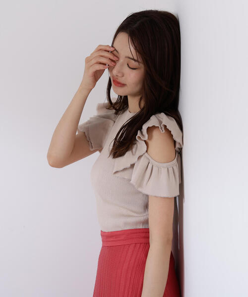 PROPORTION BODY DRESSING（プロポーションボディドレッシング）の「デザインスリーブニット / 1215270701（ニット/セーター・レディース・ベージュ/ピンク・FREE）」の7枚目の写真