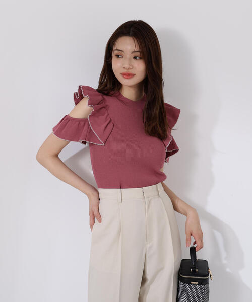 PROPORTION BODY DRESSING（プロポーションボディドレッシング）の「デザインスリーブニット / 1215270701（ニット/セーター・レディース・ベージュ/ピンク・FREE）」の13枚目の写真