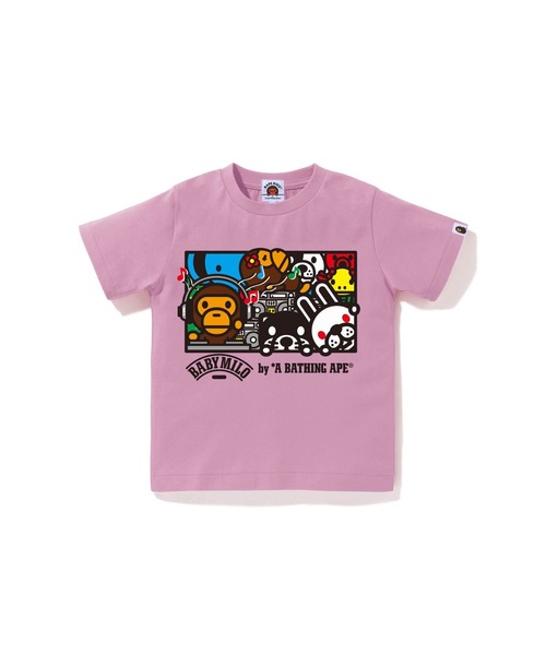 A BATHING APE（アベイシングエイプ）の「MILO FRIENDS DJ TEE（Tシャツ/カットソー・キッズ・ブルー/ピンク/ホワイト・90/120/130/110/100/140）」の3枚目の写真