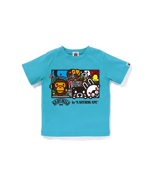 A BATHING APE（アベイシングエイプ）の「MILO FRIENDS DJ TEE（Tシャツ/カットソー・キッズ・ブルー/ピンク/ホワイト・90/120/130/110/100/140）」の2枚目の写真