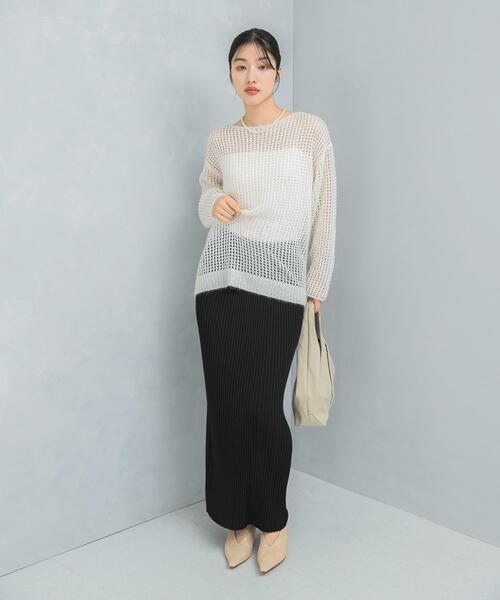 URBAN RESEARCH ROSSO WOMEN(アーバンリサーチ ロッソ)の「2WAYスリットリブニットタイトスカート(スカート・レディース・ピンク/ブラック・FREE)」の7枚目の写真