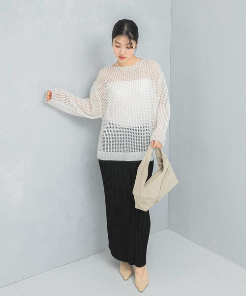 URBAN RESEARCH ROSSO WOMEN(アーバンリサーチ ロッソ)の「2WAYスリットリブニットタイトスカート(スカート・レディース・ピンク/ブラック・FREE)」の6枚目の写真