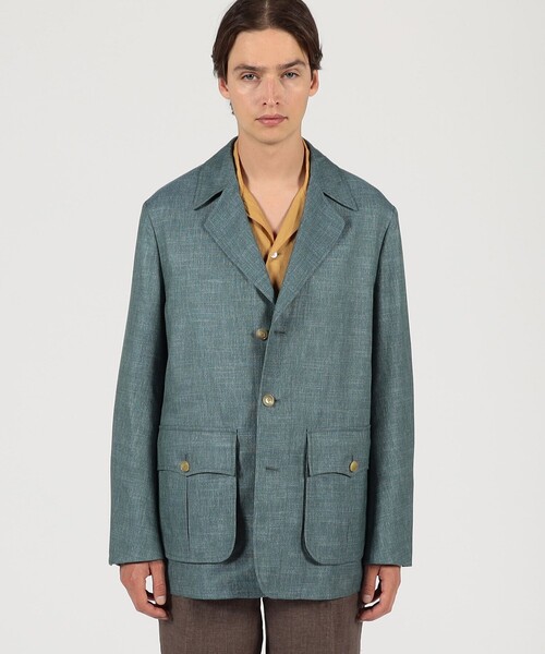 TOMORROWLAND (トゥモローランド)の「バンブーシルクコットン サファリジャケット HAVANA DORMEUIL(ブルゾン・メンズ・ベージュ/ブルーグリーン・48/44/46/50)」の11枚目の写真