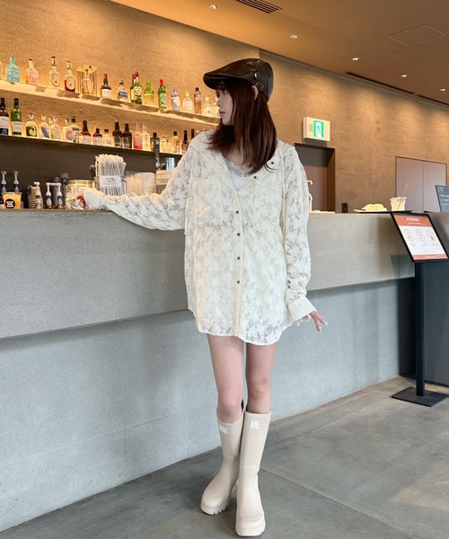 RAY CASSIN(レイカズン)の「レザーハンチング(ハンチング/ベレー帽・レディース・ブラウン/ブラック・FREE)」の4枚目の写真