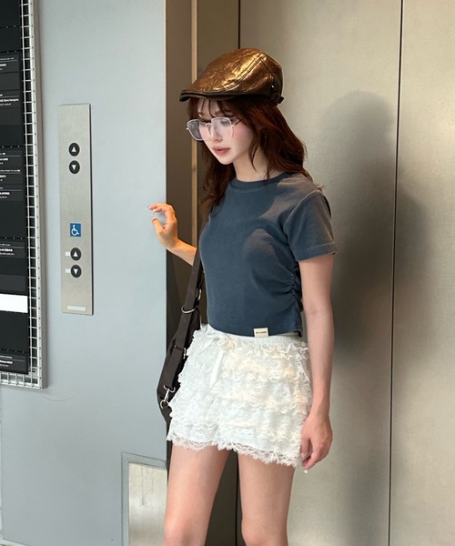 RAY CASSIN(レイカズン)の「レザーハンチング(ハンチング/ベレー帽・レディース・ブラウン/ブラック・FREE)」の6枚目の写真