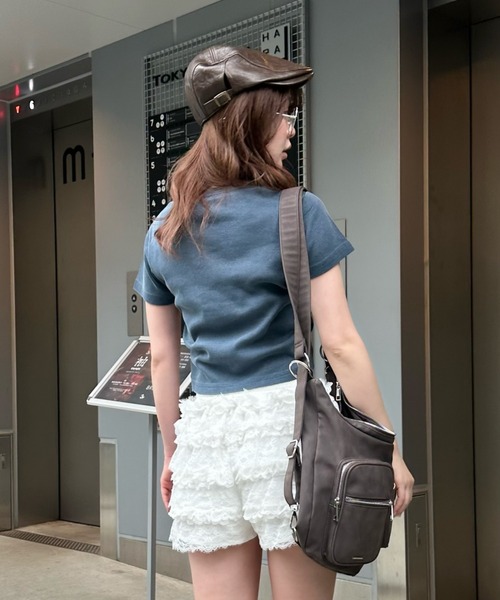 RAY CASSIN(レイカズン)の「レザーハンチング(ハンチング/ベレー帽・レディース・ブラウン/ブラック・FREE)」の7枚目の写真