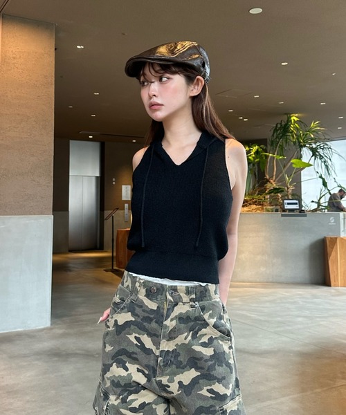 RAY CASSIN(レイカズン)の「レザーハンチング(ハンチング/ベレー帽・レディース・ブラウン/ブラック・FREE)」の10枚目の写真