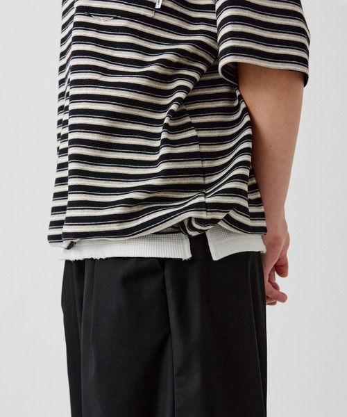 WETTEMPT(ウィテンプト)の「HENLEY NECK MULTI BORDER TEE / ヘンリーネックマルチボーダーT(Tシャツ/カットソー・メンズ・グレー/ブラック/グレイッシュベージュ・SMALL/MEDIUM/LARGE)」の17枚目の写真