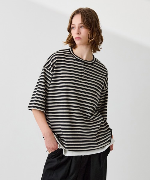 テンダーロイン　ボーダーヘンリーネック 2枚セット HENLEY NECK MULTI BORDER TEE / ヘンリーネックマルチボーダーT（T